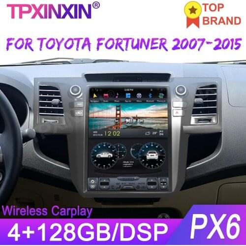 Wireless Carplay For Toyota Fortuner 2007-2015 Android 9 Tesla Car GPS Navigation Stereo Headunit Multimedia Player Auto Radio
