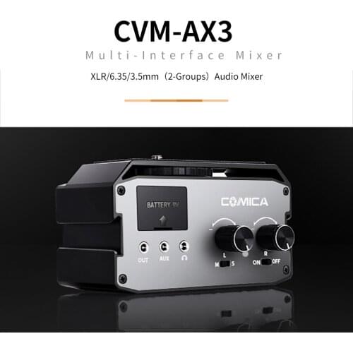 Comica CVM-AX3 Audio Mixer XRL/6.35MM/3.5MM Dual-Groups For condenser microphone professional Audio Mixer