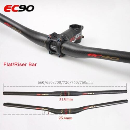 EC90 25.4/31.8mm Carbon MTB Handlebar Mountain Bike Riser/Flat Handlebars 660/680/700/720/740/760mm Bicycle Accessories
