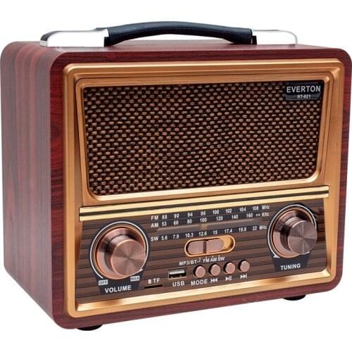 Everton Rt-821 Usb/tf/fm/bluetooth Supported Nostalgic Radio