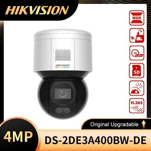 Hikvision PTZ ColorVu 4MP Mini IP Camera DS-2DE3A400BW-DE(F1)(S5) HD POE H.265 AcuSense Built-in Microphone Speaker Face Capture
