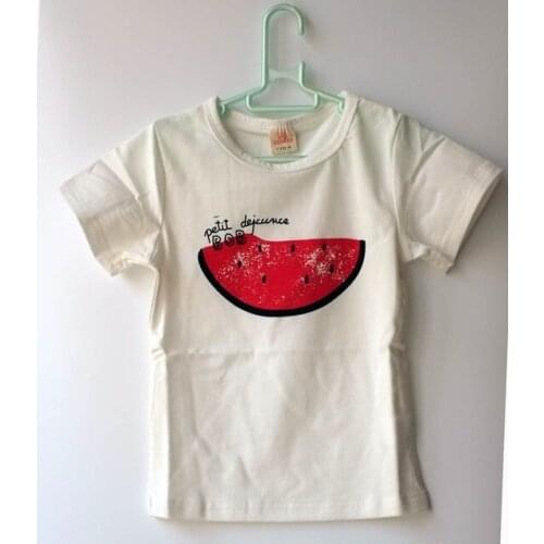 Summer Girl boy fashion t shirt Soft comfortable cotton Baby tops&tees Casual print Pineapple watermelon kid clothes
