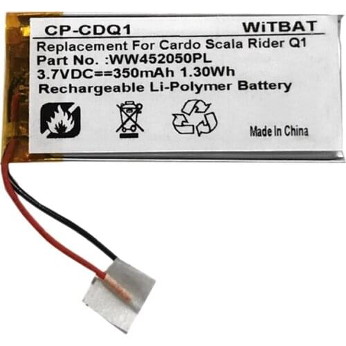 3.7V Lithium Battery 320MAh Li-Polymer Battery for Headset/Headphones Cardo Q1, Q3,Scala Rider FM, Replaces Battery