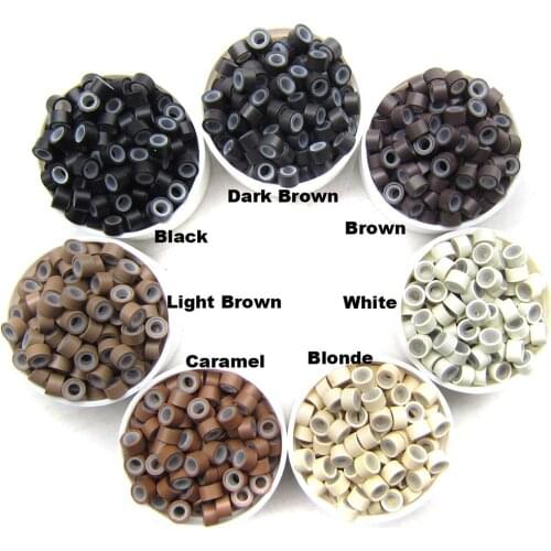 500pcs 5mm Micro Ring Beads Silicone Bead Link Aluminium Rings/Links/Beads Hair Extensions Tools for Human Hair Styling Tool