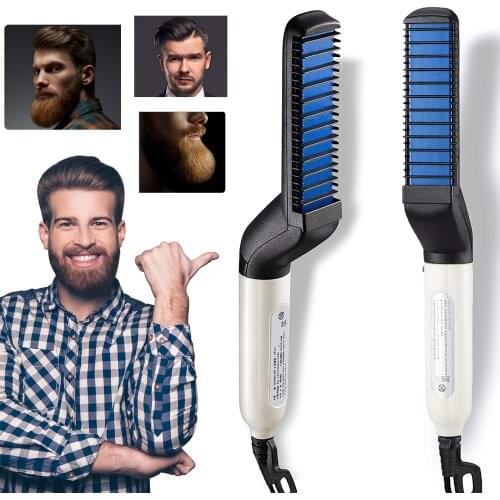 Multifunctional Hair Comb Brush Beard Straightener Hair Straighten Electric Beard Straightening Comb Quick Hair Styler For Men