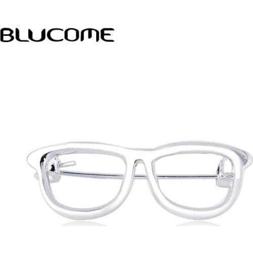 Blucome Simple Elegant Sunglasses Shape Brooches Mens Suit Dress Shirt Collar Women Kids Bag Hat Shirt Button Pins Buckle Gift
