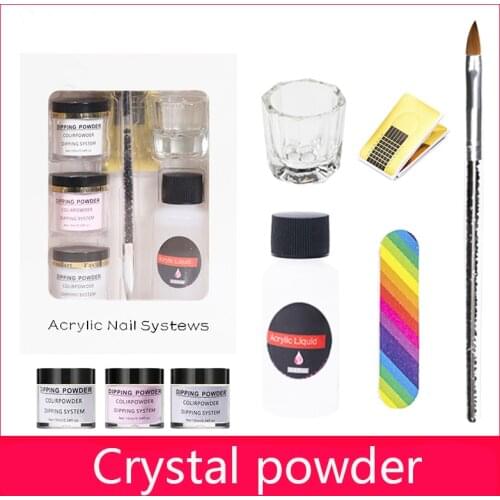 Nail Acrylic Gel Polish Set Crystal powder kit Acrylic Liquid with Nail Brush File Nails Art Decoration Extension Manicure Tools