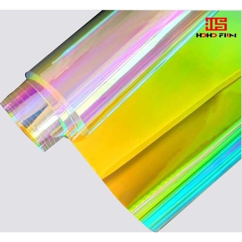 HOHOFILM Rainbow Effect Window Film Adhesive Film Colorful Glass Sticker Iridescent Home Decal Christmas Glass Sticker UV Proof