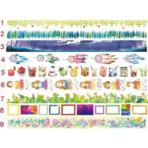 NEW!!! Plants 2.5-4CMX7M Washi Paper Tape Masking Tape Stickers Decorative Sticker Adhensive Tape