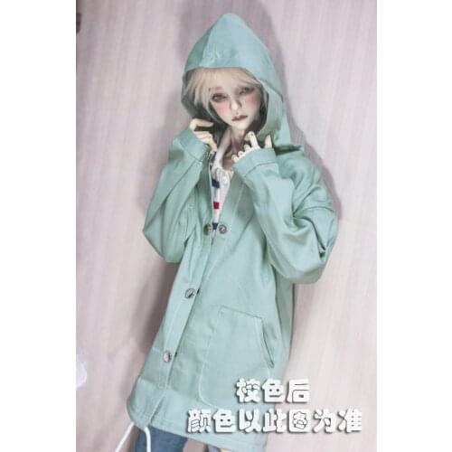 BJD doll clothing is suitable for 1/3 1/4 MSD Uncle size bean paste green street print hoodie cardigan doll accessories