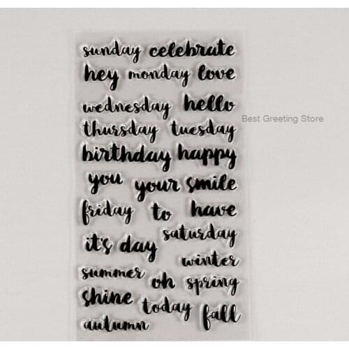 Birthday message clear stamps for scrapbooking,week planner stamps