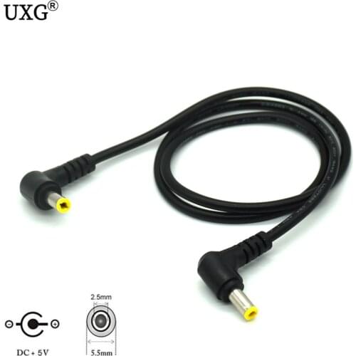Right Angled 90 Degree Adapter Connector Cable DC Power Plug 5.5x2.1mm 5.5 x 2.5mm To To Male CCTV Male Adapter Connector Cable