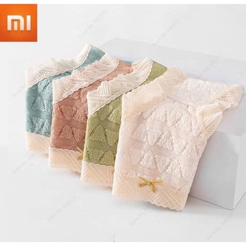 Xiaomi Sweet Hollow Lace Underpants Women Pure Cotton Antibacterial Sexy Charming Japanese Girls Triangle Shorts Lingerie