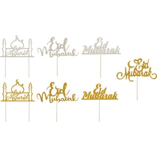 Bling Eid Mubarak Cake Topper Lesser Bairam Hajj for Baby Shower Events Muslim Islam Islamic Birthday Eid Party Decoration