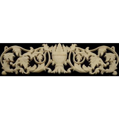 Vintage Solid Wood Applique Furniture Cabinet Head Style Flower Piece Background Wall Decorative Home Decor Garden Decoration