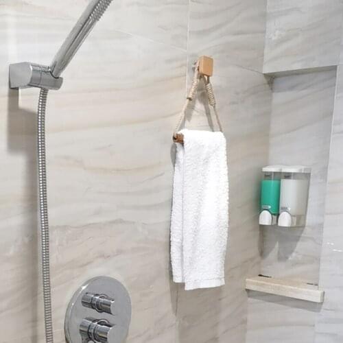 Vintage Wooden Towel Rack, Rope Holder for Toilet, Home, Hotel, Bathroom, Kitchen, Decor, Supplies Bathroom Wall Paper Holder