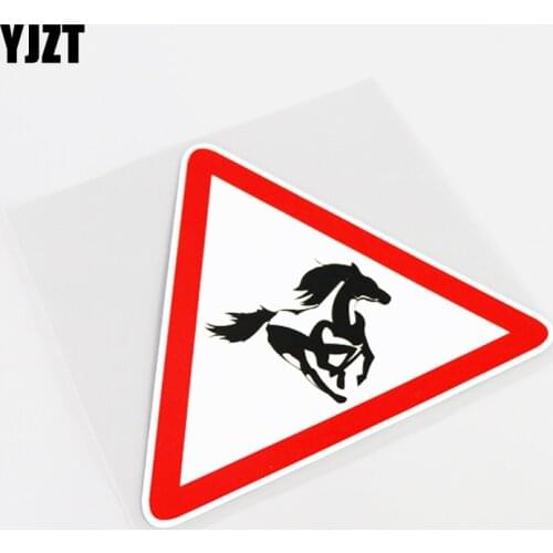 YJZT 14.5CM*12.5CM Running Horse Fashion Reflective Car Sticker PVC Decal Decor 13-0816