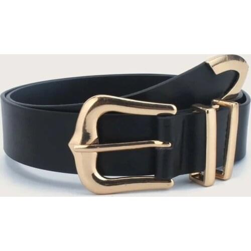 Women Fashion Pin Buckle Waist Belt for Jeans Metal Waist Punk Chain Luxury Belts PU Leather New Style Decorative Jeans Cowboy