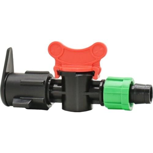 1/2 inch to 16mm drip tape Garden water tap with lock nut connectors 5/8" drip tape Irrigation valve for Greenhouse 1pcs