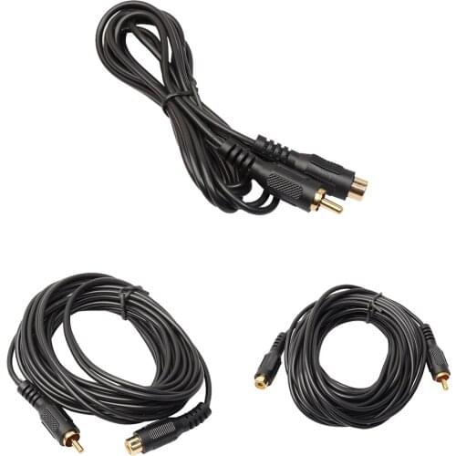 1.8/4.5/7.6 M Single Phono Extension Cable Lead RCA Male to Female Plug to Socket For stereo equipment DVD players TV L3FE