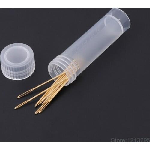 10 PCS Golden Embroidery Fabric Cross Stitch Cloth Needles Size 22# 24# 26# 28# W215