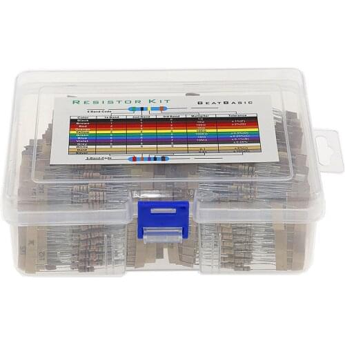 1000pcs/Box 1/2W 5% 100Values 1-10M ohm Carbon Film Resistors Assortment Kit Electronic Components