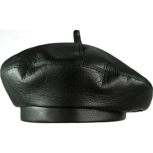 2020 Fashion Women PU Leather Octagonal Caps Newsboy Cap Vintage Bonnet Beret Style Retro Leather Hat Cowboy