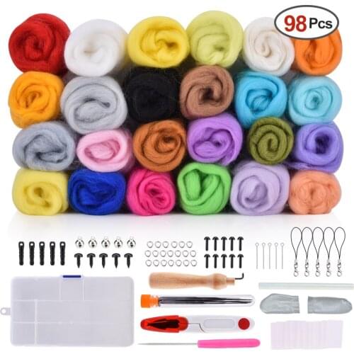 24/30 Colors Wool Needles Felting Kit Yarn Wool Roving Needle Felting Tools Handmade Felt Needle Set Wool Felt DIY Craft Kit