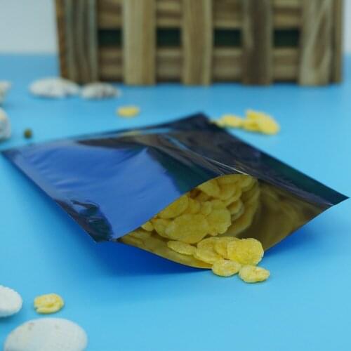 9x13cm(3.5"x5.1")Plain pocket 200 X Open top Blue plating Aluminum Foil Bag - Metallic aluminized plastic Pouch Heat sealable