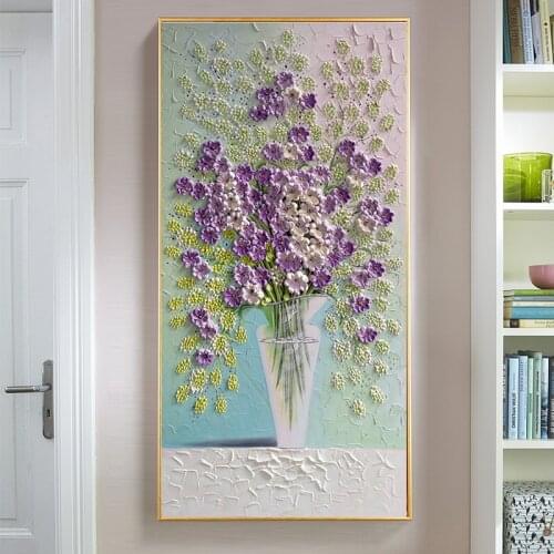 Abstract Flower Canvas Painting Stereoscopic Flowers Wall Art Posters and Print Quadro Wall Art Picture Home Decoration No Frame