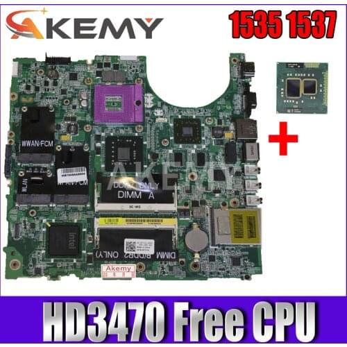 Akemy For Dell Studio 1535 1537 Laptop Motherboard 0H281K CN-0H281K 965PM DDR2 HD3470 graphics Free CPU