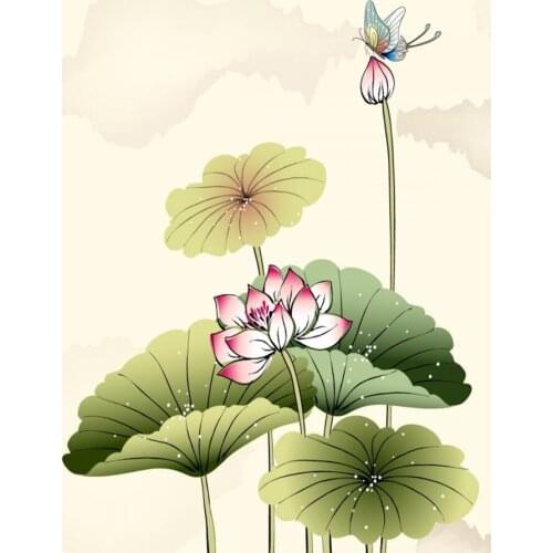 Diamond mosaic full square diamond embroidery beads lotus Butterfly floral flower diamond cross stitch sets unfinish painting