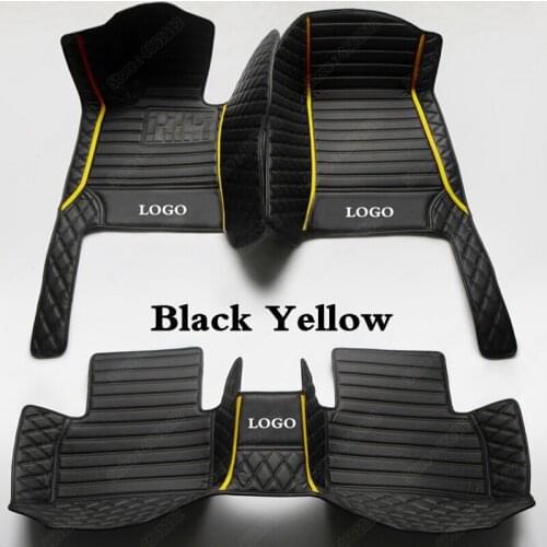 Car Floor Mats for Hyundai Genesis Sonata Equus Elantra Azera I30 I40 Rohens Coupe Auto Carpet Pads Car Accessories Black Yellow