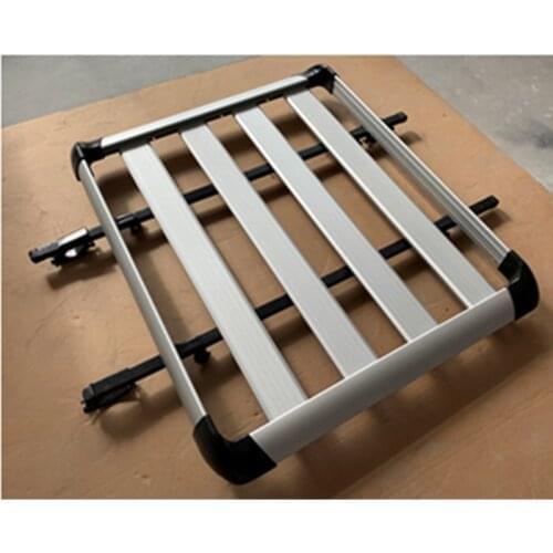 Universal Roof Rack Tails Carrier, Silver Black Aluminum Alloy Roof Cargo Luggage Basket For SUV -Single Deck 140*100 CM