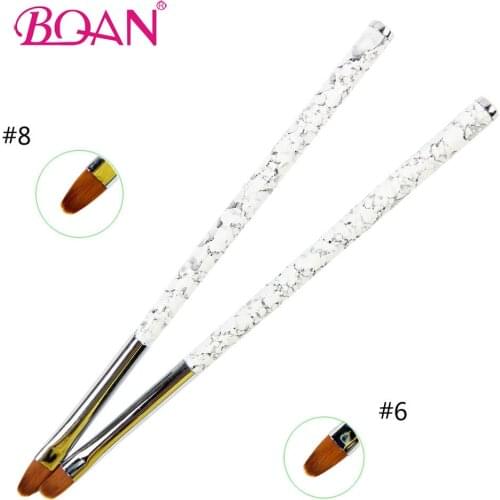 BQAN Nail Art Design UV Gel Polish Extension Builder Drawing Painting Brush Size 6#8# Oval Nylon Head Manicure DIY Pen Nail Tool