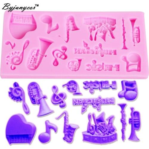 Byjunyeor M210 Musical Note Epoxy Resin Silicone Mold DIY Cake Decorating Tools Fondant Gumpaste mould