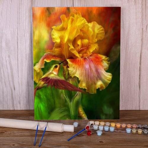 Flowers Painting By Numbers Set Acrylic Paints 50*70 Canvas Painting Decorative Paintings Children Drawing