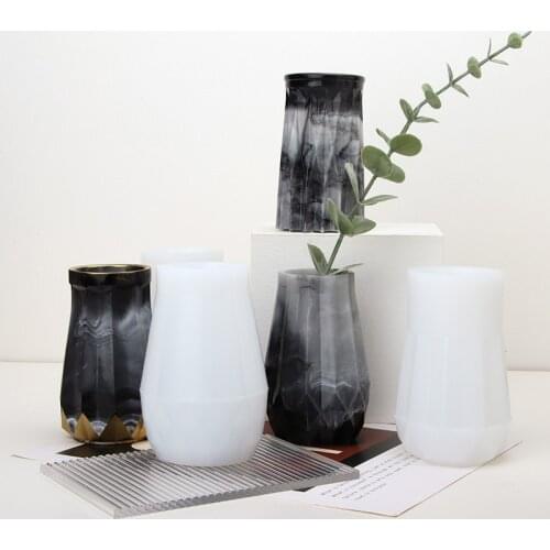 Vase Crystal Epoxy Resin Mold Flowerpot Plant Pot Silicone Mould DIY Crafts Home Decorations Casting Tools