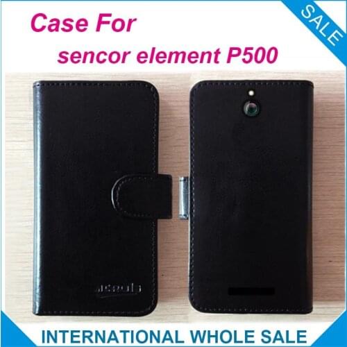 Element P500 Case Factory price 6 Colors High Quality Flip Leather Exclusive Cover For sencor element P500 tracking number