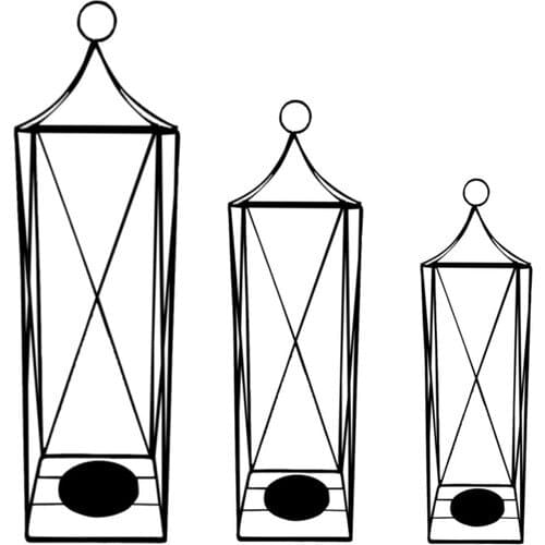 Emka Rustic 3 pcs Wrought Iron Candle holder