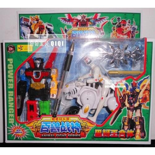 BANDAI Super Sentai Action Figures Toy HyakujyuuSentai GanRanger Combined Animal Robot ModelWeapon Set Collection Boys Toy Gift