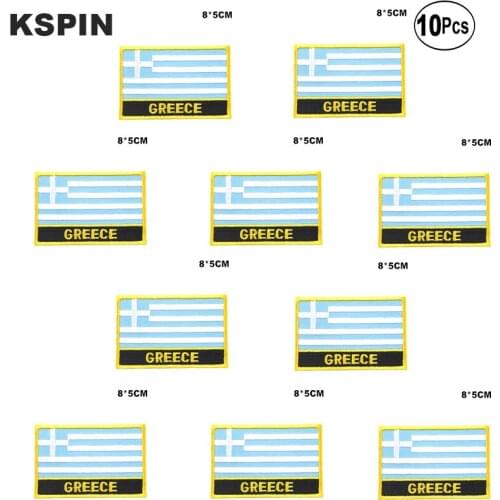 Greece Flag Embroidery Patches Iron on Saw on Transfer patches Sewing Applications for Clothes in Home&Garden