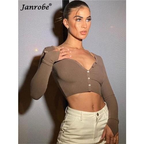 Женские футболки с длинным рукавом Janrobe China At AliExpress