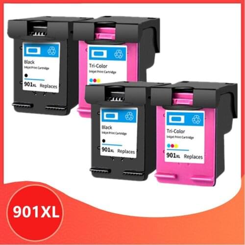 4PCS 901XL Cartridge Compatible for hp 901 xl for hp901 Ink Cartridge for Officejet 4500 J4500 J4540 J4550 J4580 J4680 printer