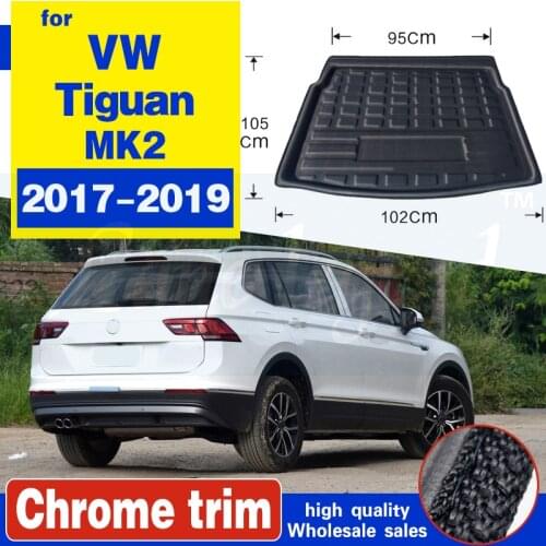 Boot Mat Rear Trunk Liner Cargo Floor Tray Carpet Pad Protector Car Styling Accessories For Volkswagen Tiguan MK2 2017 2018 2019