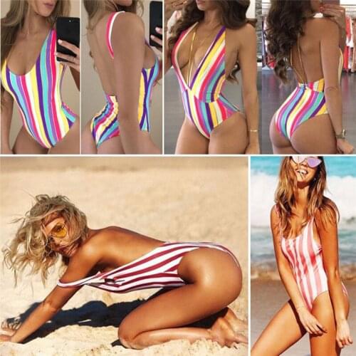 Meihuida Swimsuit 2019 One Piece Suits Women Backless Sexy Push Up One-piece Solid Retro Triangle Swimsuit Swimwear Bathing Suit