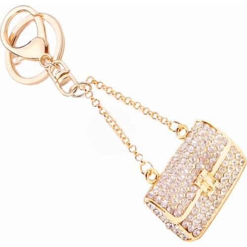 Llaveros!Creative Rhinestone Handbag Key Chains Ring Holder Fashion Metal Car Keychain Charm Bag Keyring Women Jewelry Gift R134