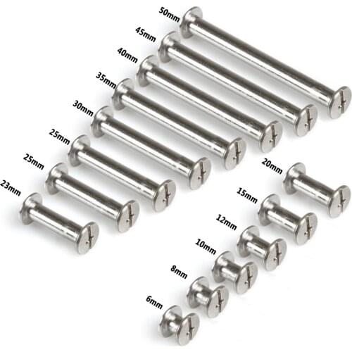M5*6/8/10-50stainless Steel Screw books Nail Rivets Photo Album Picture Screw Rivets Butt Recipes Leaflet Nail M5 Hardware
