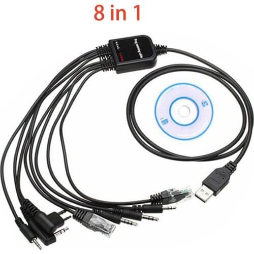 Multi-Function 8 In 1 USB Programming Cable For KENWOOD/ QuanShengcn/ Tyt/ Motorola Radio Universal C2102 Data Cable
