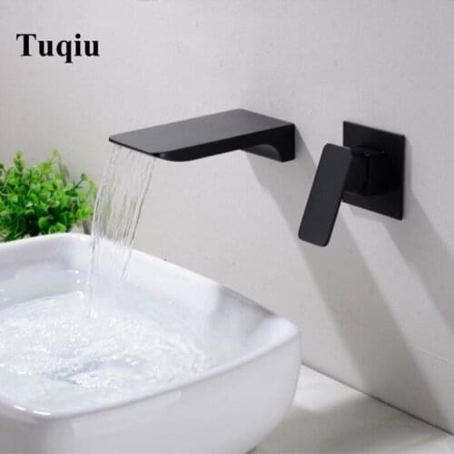 Vidric Wall Mounted Bathroom Lavatory Sink Faucet Hot and Cold Single Lever Waterfall Basin Faucet New Arrival Total Brass